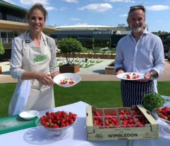 Jane Wareing husband Marcus Wareing with Johanna Konta. 